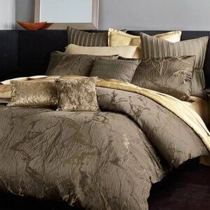 DONNA KARAN Home Sanctuary jacquard 3PC duvet cover & shams KING NEW